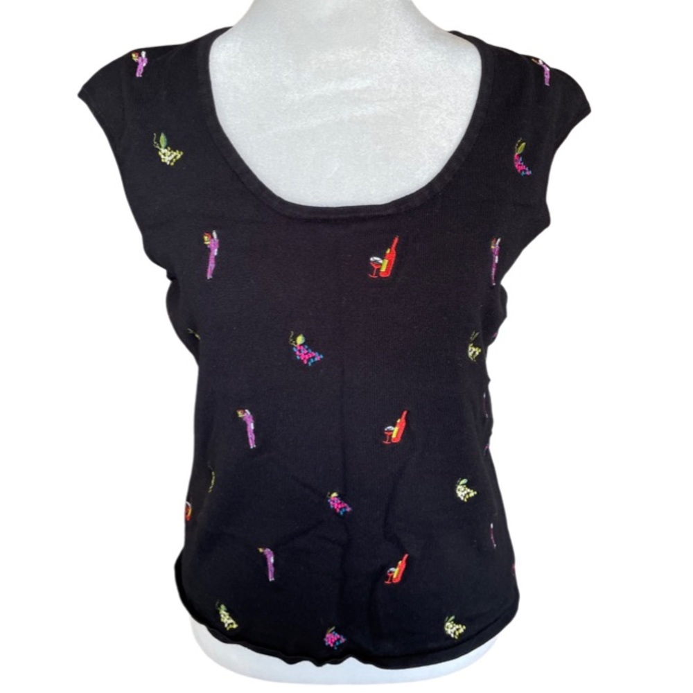 Erin Matthews Wine embroidered tank